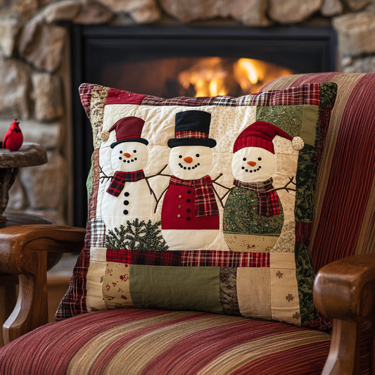 Christmas Snowman TAI181024561 Quilted Pillow Case