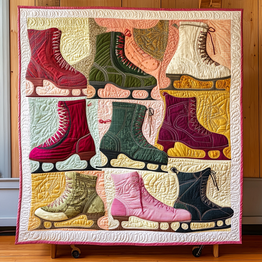 Ice Skate DAI040225151 Quilt Blanket