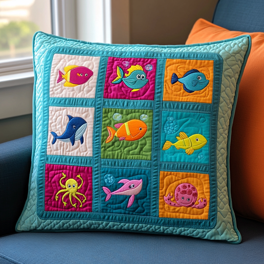 Sea Creatures DAI110225275 Quilted Pillow Case