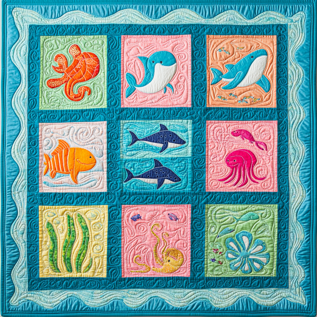 Sea Creatures DAI110225049 Quilt Blanket