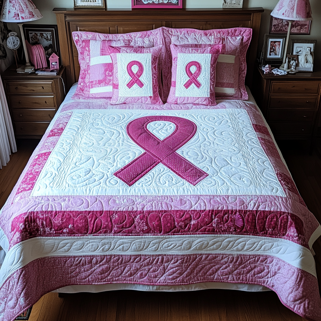 Breast Cancer Ribbon DAI281124116 Quilt Bedding Set