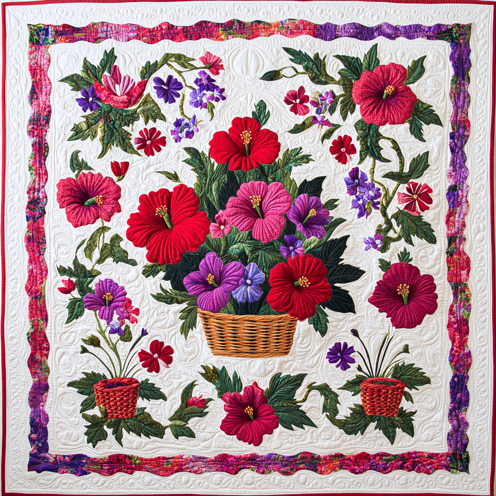 Hibiscus Flower DAI181124068 Quilt Blanket