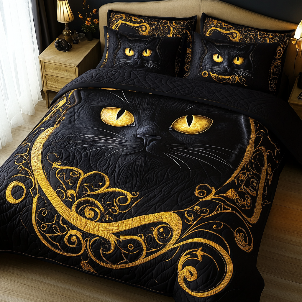 Black Cat TAI141124127 Quilt Bedding Set