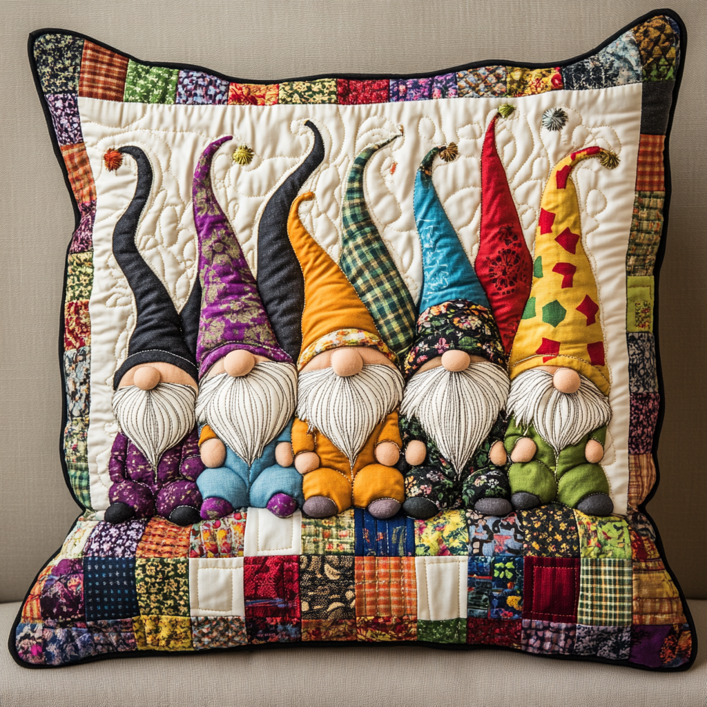 Christmas Gnome TAI181024416 Quilted Pillow Case