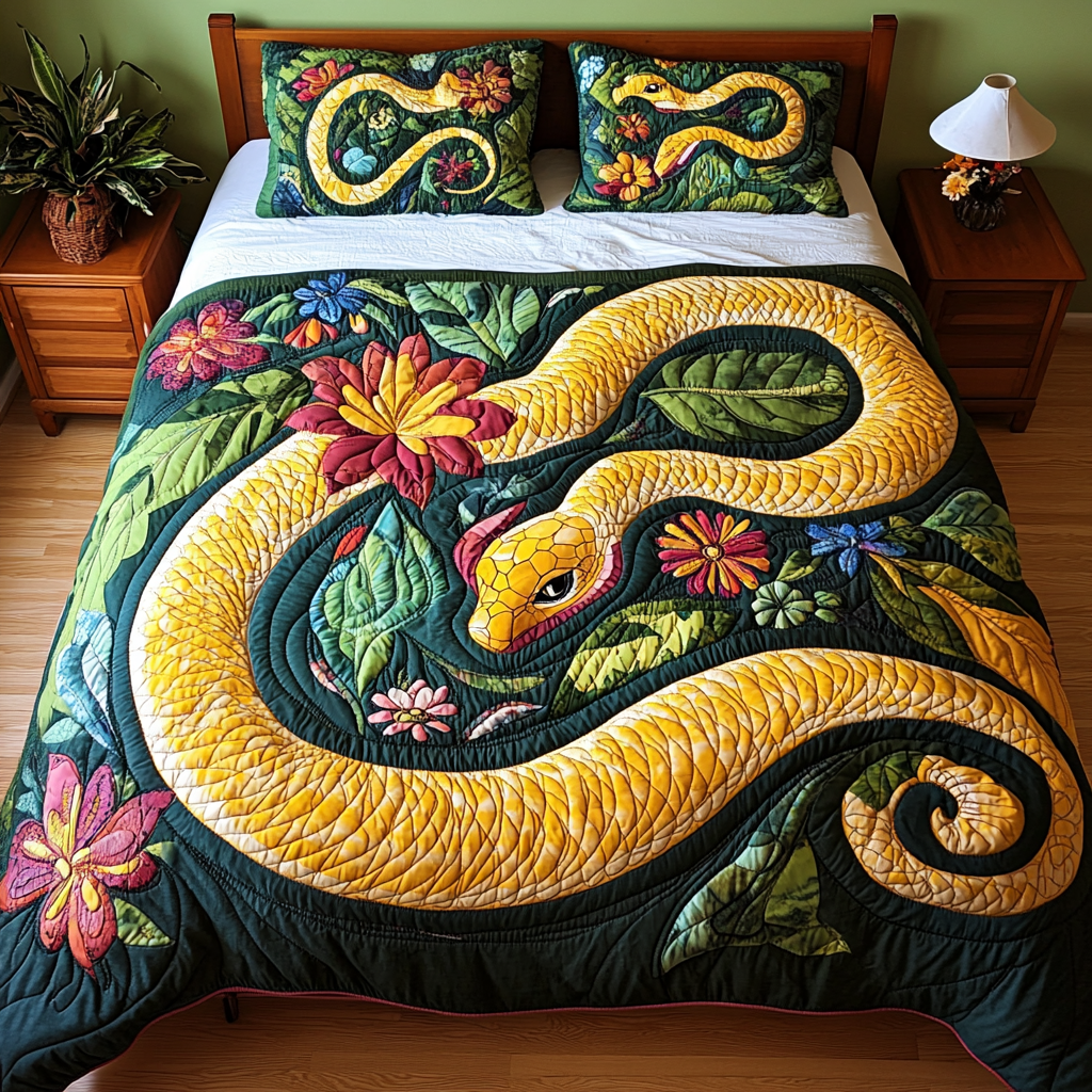 Floral Snake DAI200125127 Quilt Bedding Set