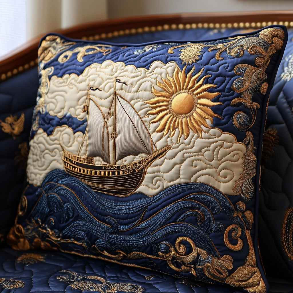 Nautical Ship DAI200125293 Quilted Pillow Case