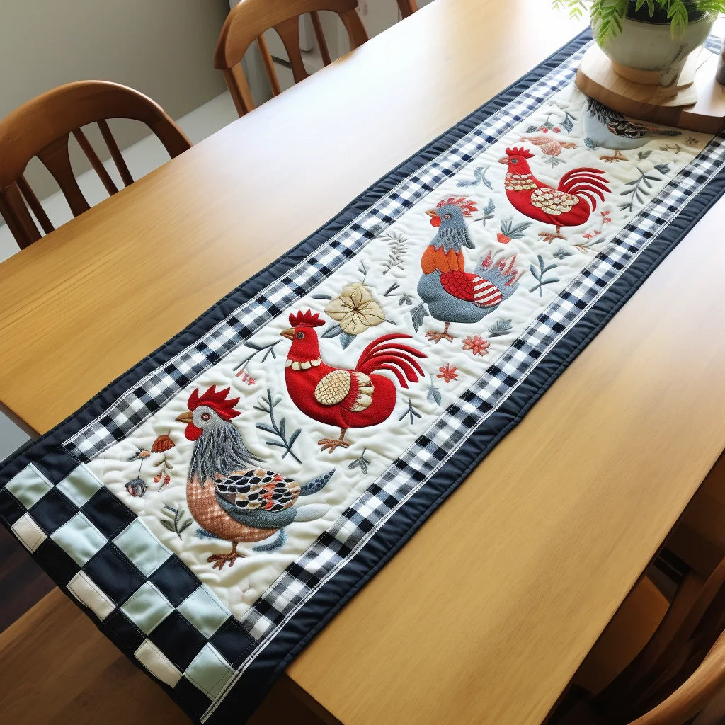 Chicken TAI280224014 Quilted Table Runner