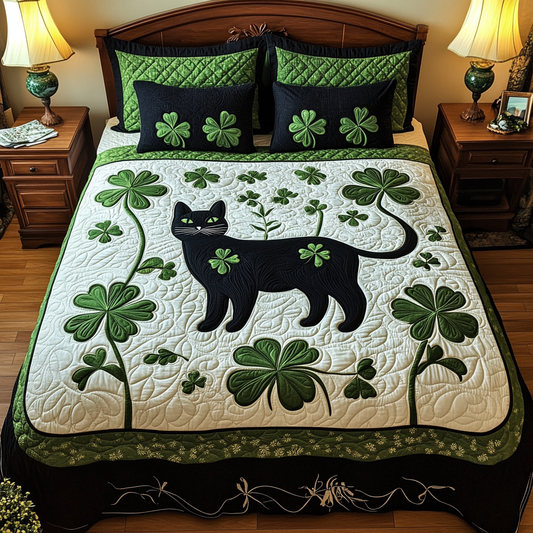 St Patrick's Day Cat DAI241224247 Quilt Bedding Set