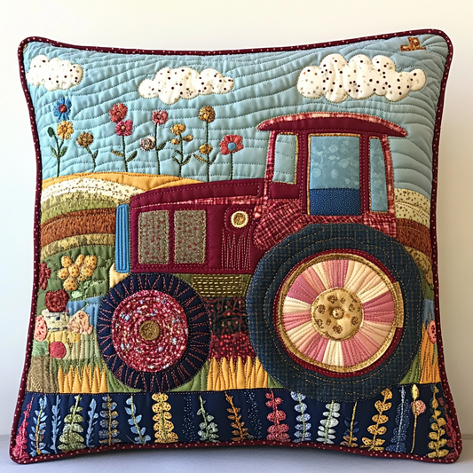 Farm Tractor DAI26102435 Quilted Pillow Case