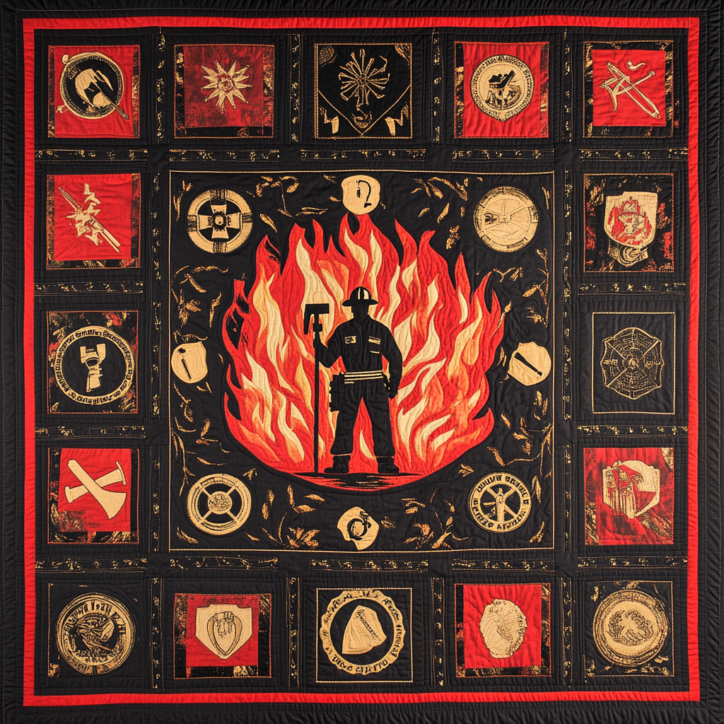 Firefighter TAI101224218 Quilt Blanket
