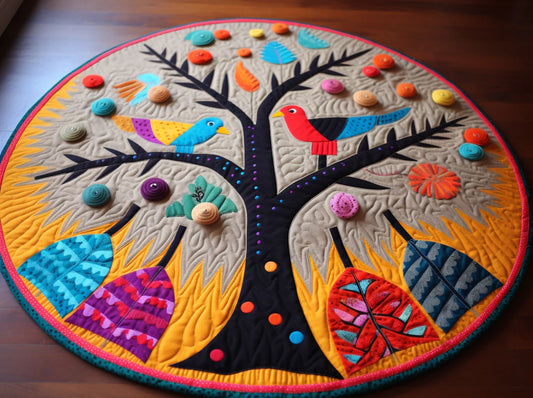 Bird Tree TAI221223061 Quilted Round Mat