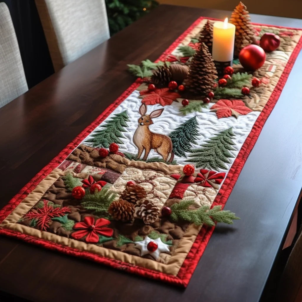 Christmas Woodland TAI060123139 Quilted Table Runner