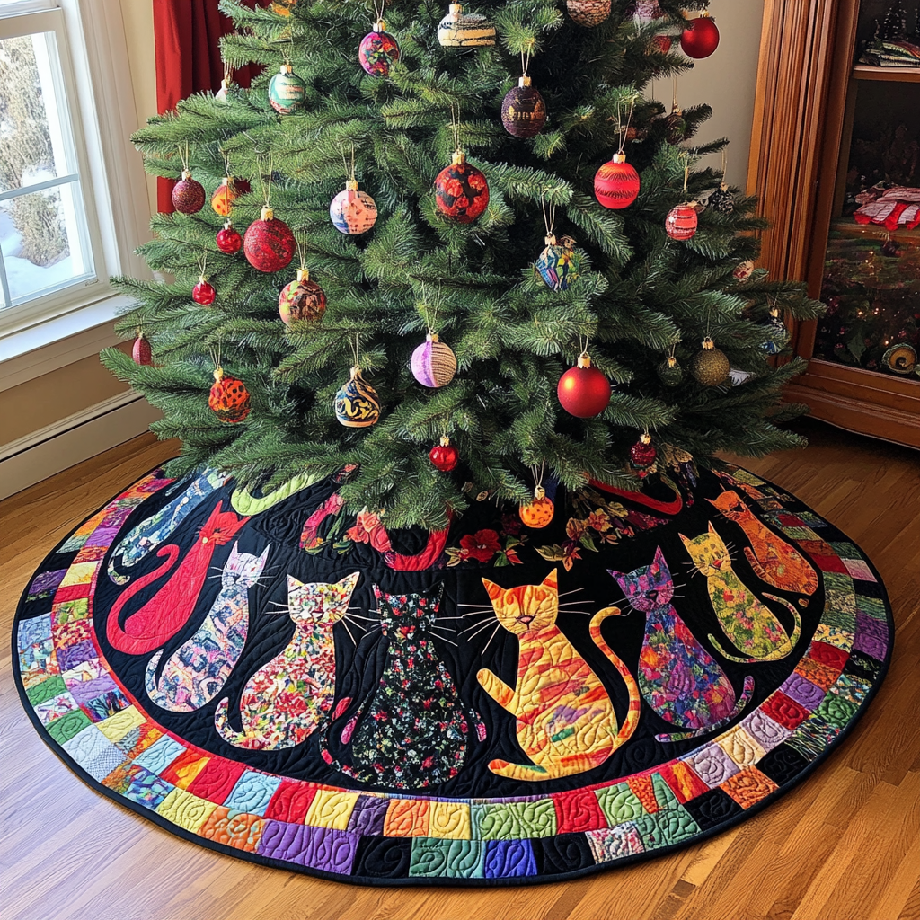 Cats TAI021024127 Quilted Tree Skirt