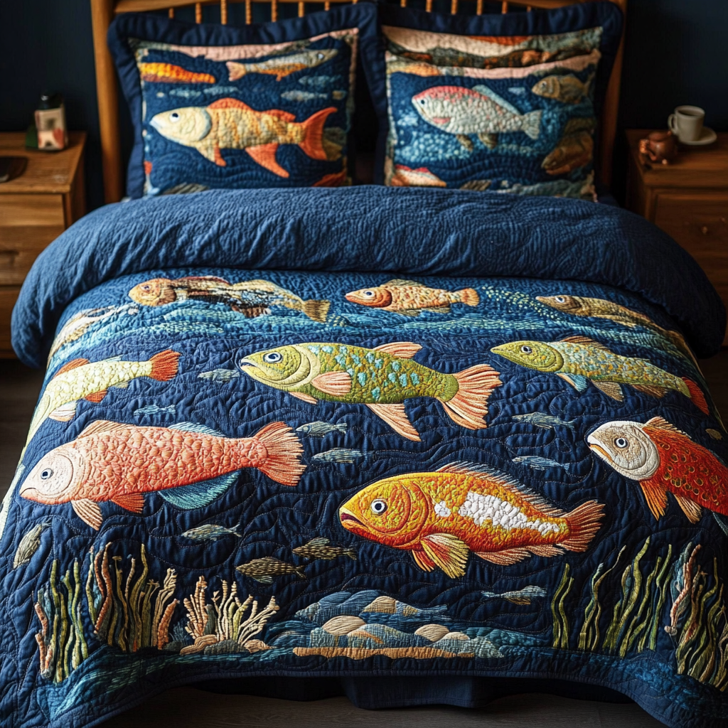 Fish DAI150125194 Quilt Bedding Set