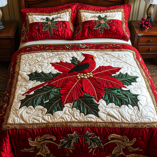 Christmas Cardinal TAI141124161 Quilt Bedding Set