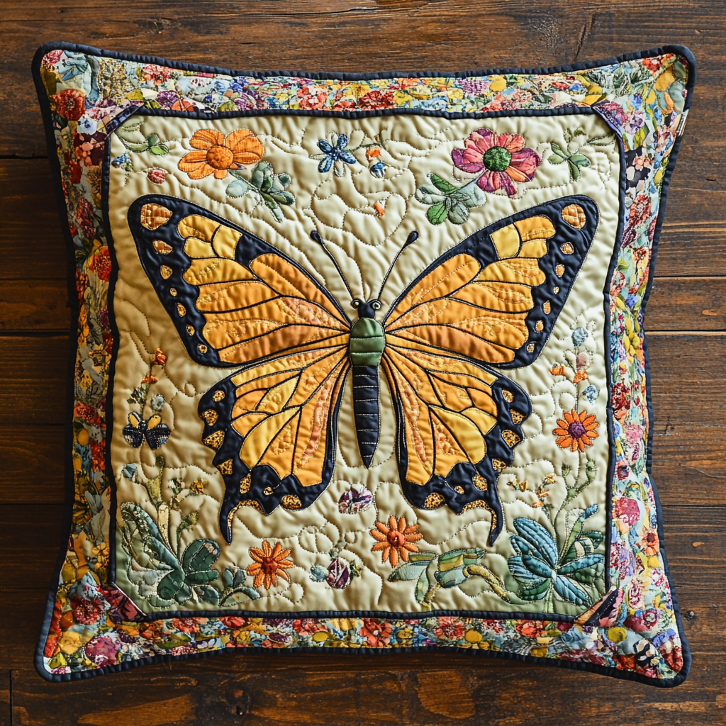 Butterfly TAI130824136 Quilted Pillow Case