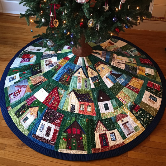 Christmas Houses TAI040924311 Quilted Tree Skirt