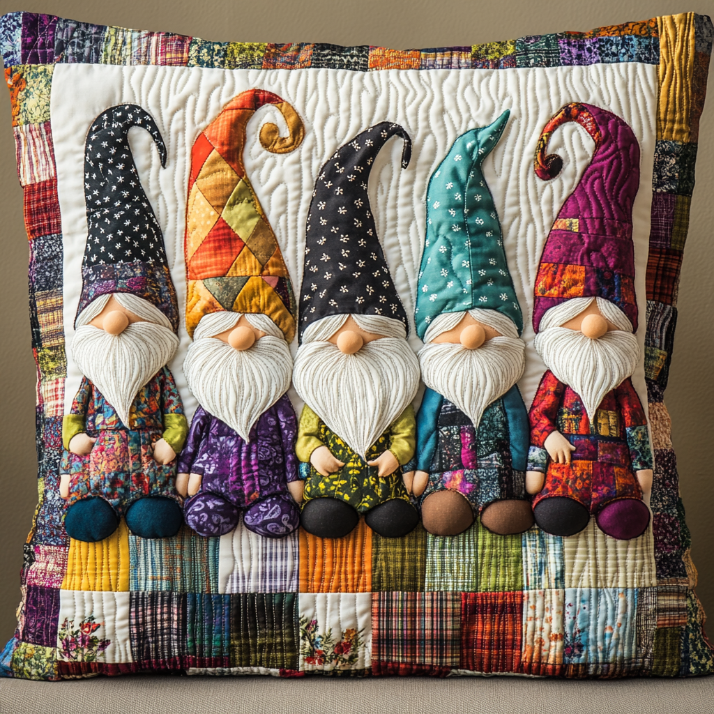 Christmas Gnome TAI181024509 Quilted Pillow Case