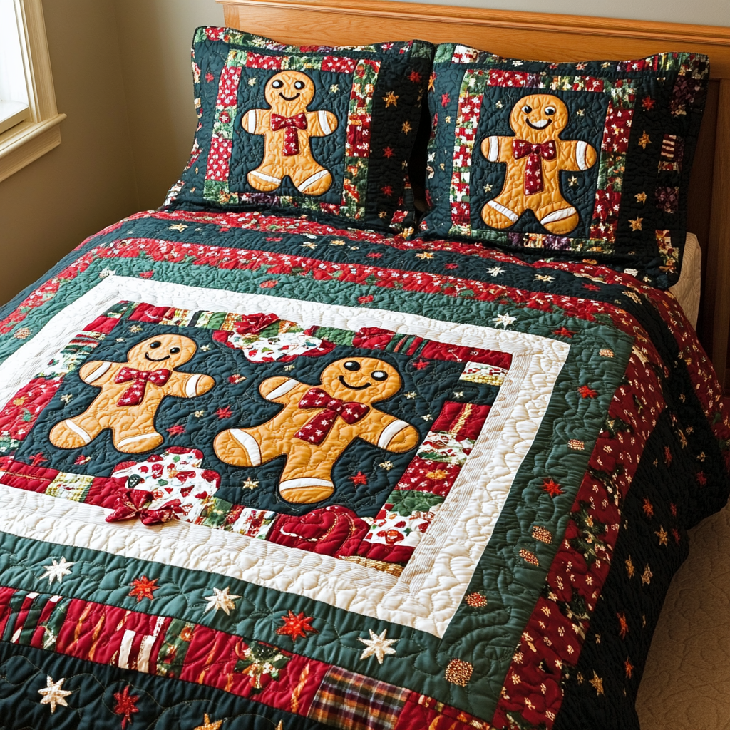 Gingerbread Men DAI190824258 Quilt Bedding Set – Alpha Quilt