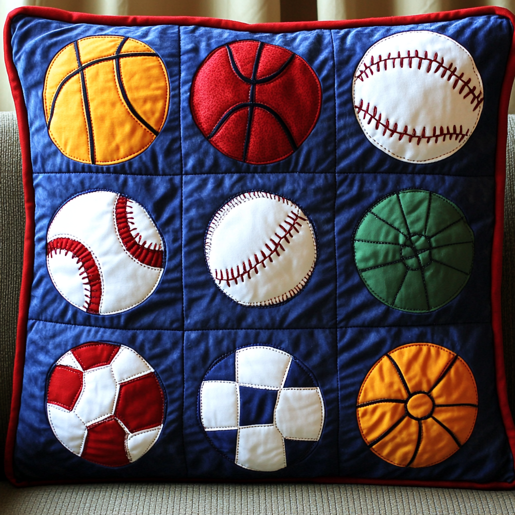 Sport Balls DAI040225323 Quilted Pillow Case