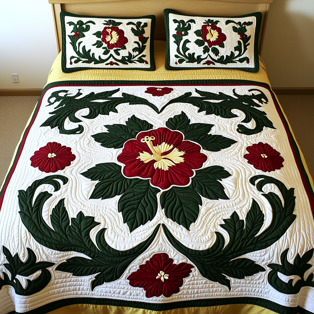 Hawaiian Hibiscus DAI040225221 Quilt Bedding Set