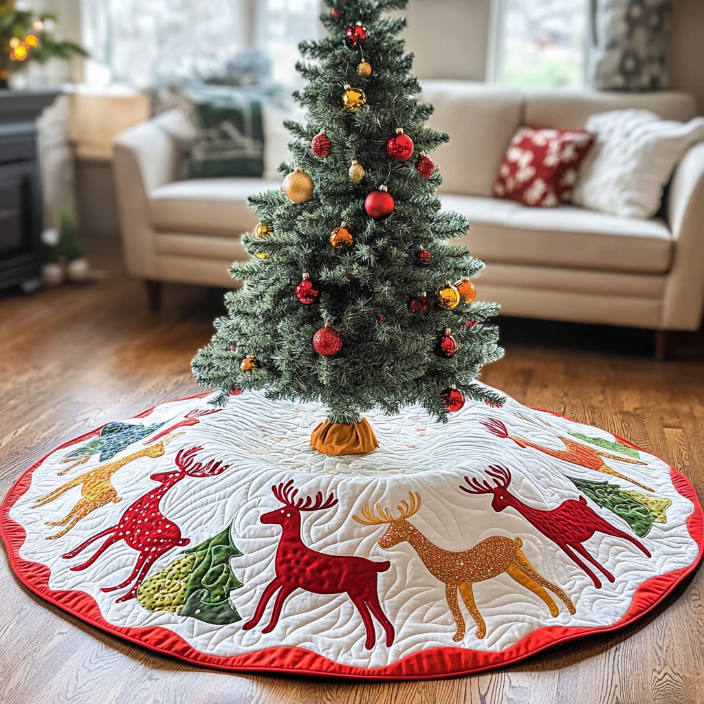 Reindeer DAI040924152 Quilted Tree Skirt