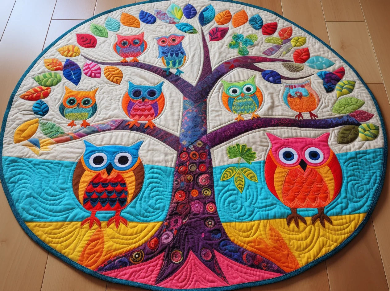 Owl Tree TAI221223072 Quilted Round Mat