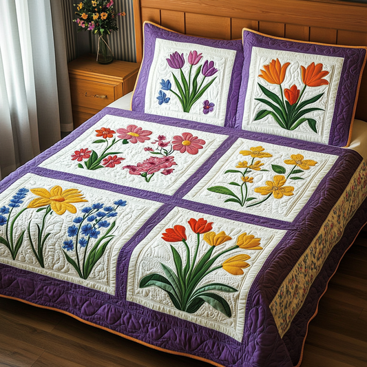 Spring Flowers DAI040225212 Quilt Bedding Set