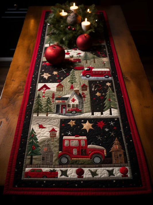 Red Truck Christmas TAI29112302 Quilted Table Runner