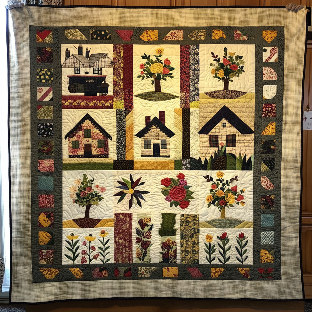 Farm Houses TAI01102481 Quilt Blanket