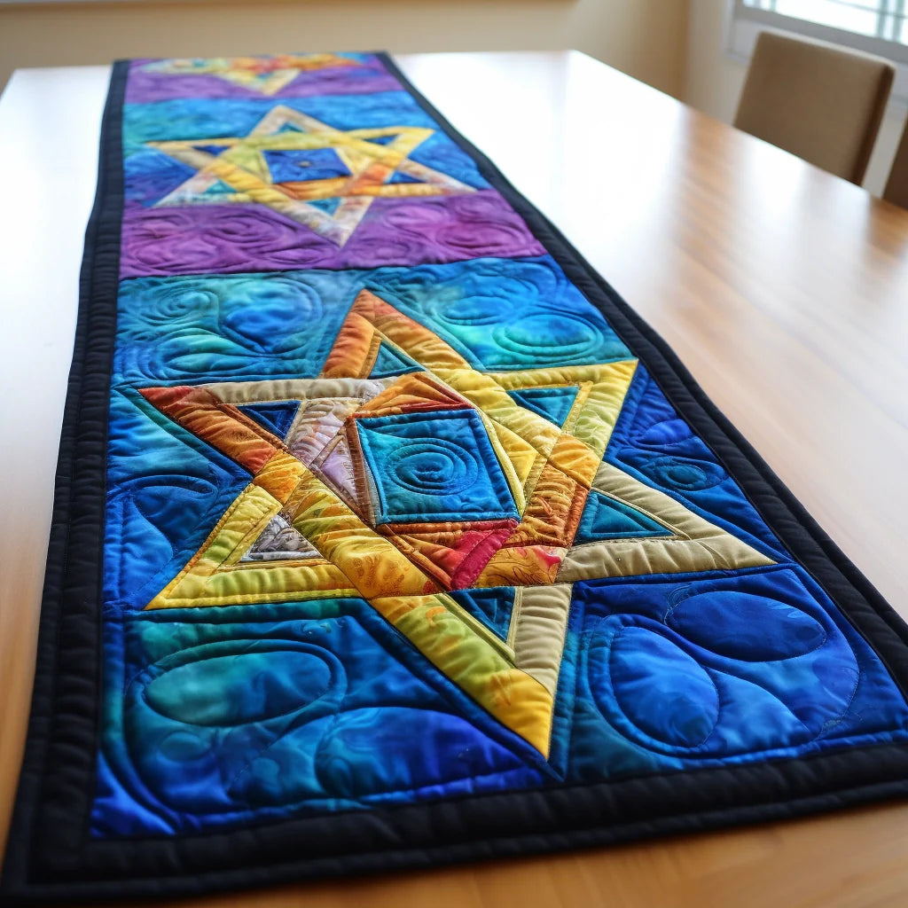 Jewish Star Of David TAI040124411 Quilted Table Runner