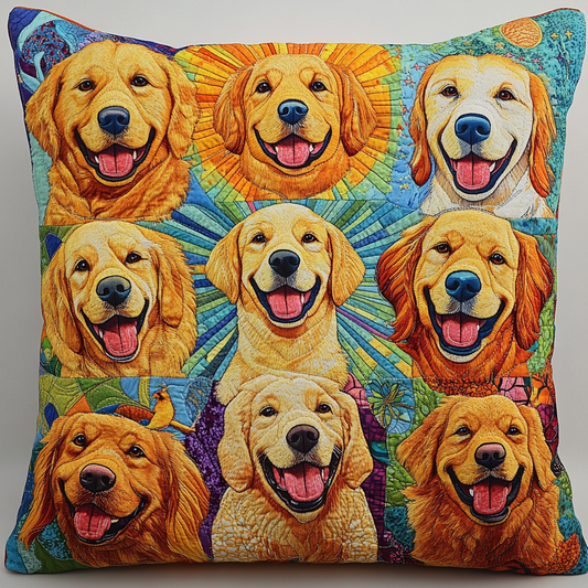 Golden Retriever TAI181024502 Quilted Pillow Case