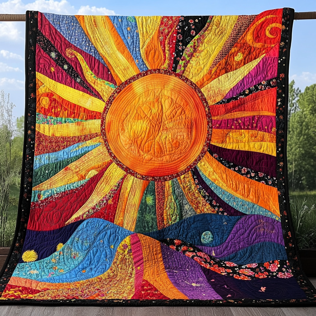 Hippie Sun TAI021024294 Quilt Blanket