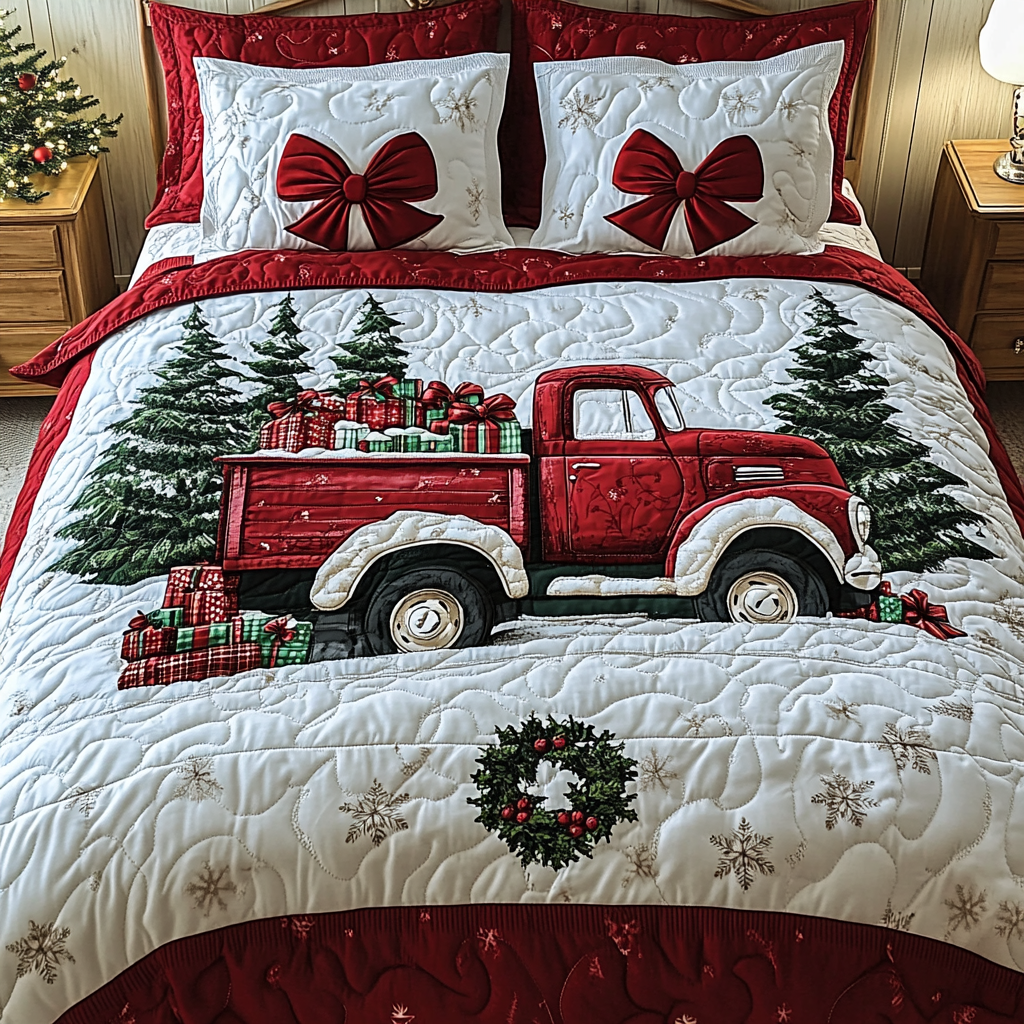 Christmas Truck TAI201124337 Quilt Bedding Set