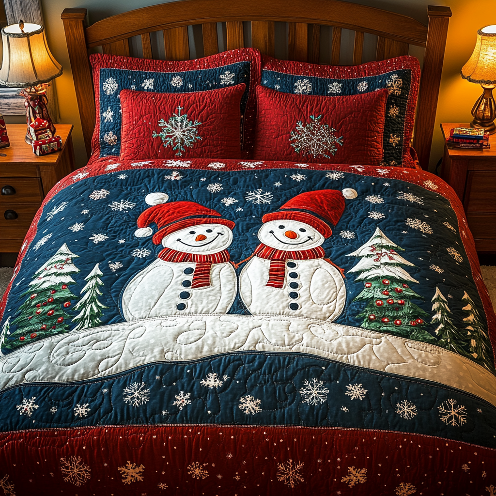 Christmas Snowman TAI141124056 Quilt Bedding Set