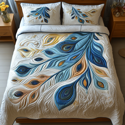 Peacock Feather DAI200125098 Quilt Bedding Set