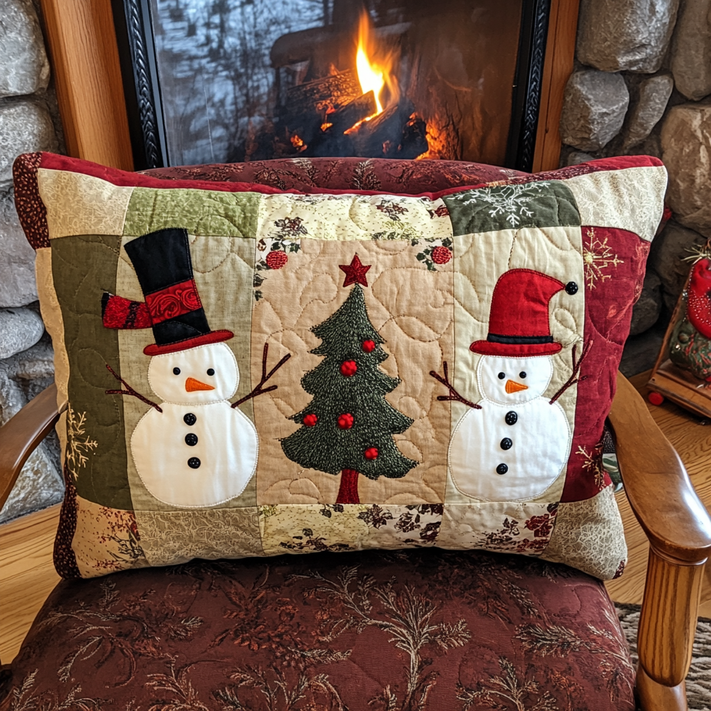 Christmas Snowman TAI181024555 Quilted Pillow Case