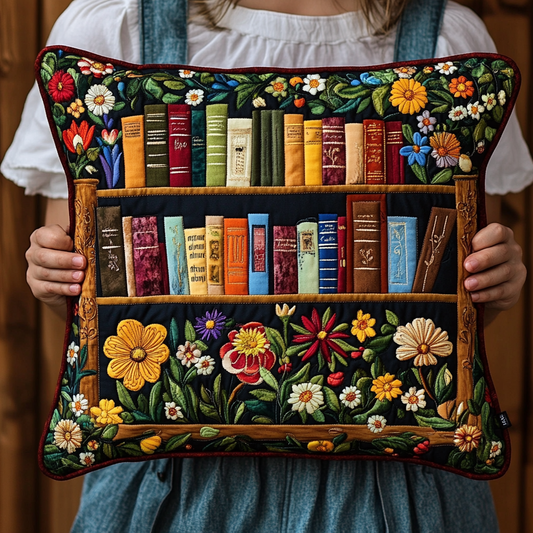 Flower Bookcase DAI301224184 Quilted Pillow Case