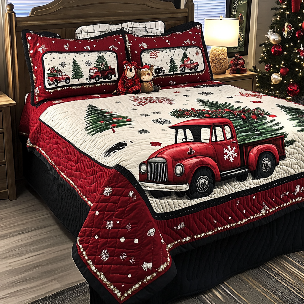 Christmas Truck TAI041024502 Quilt Bedding Set