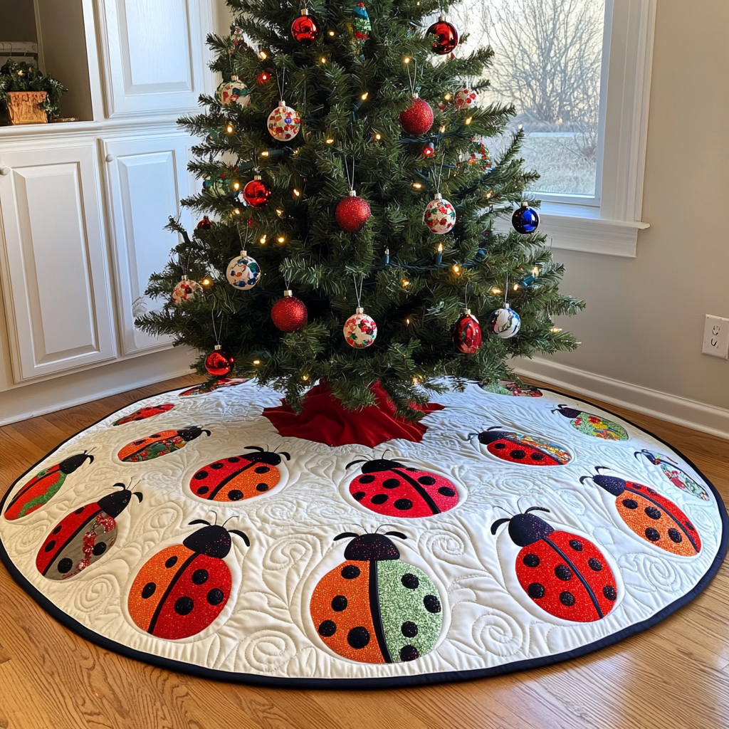 Ladybug DAI230924022 Quilted Tree Skirt