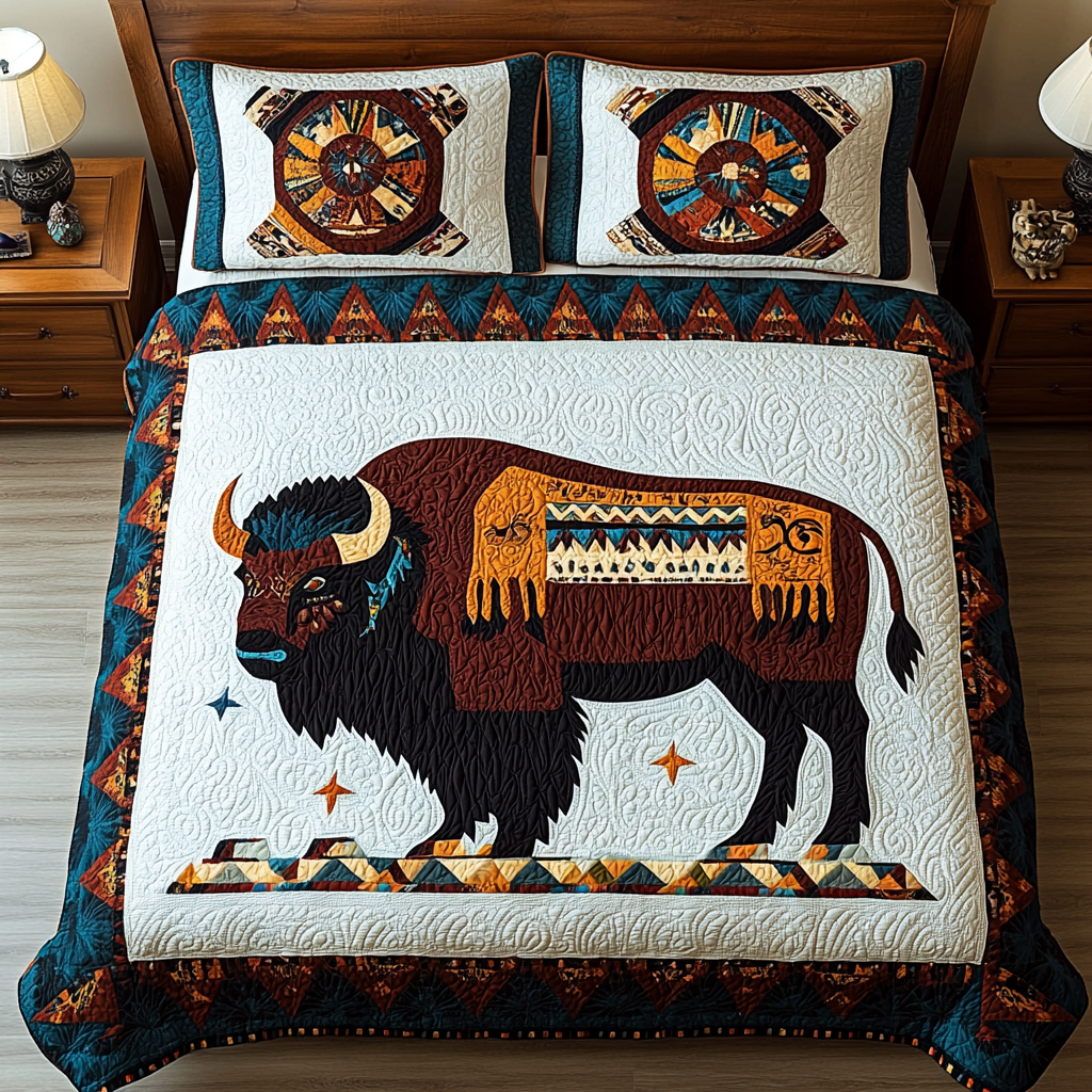 Native American Bison DAI301224245 Quilt Bedding Set