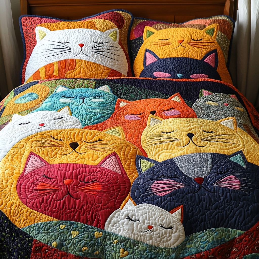 Sleeping Cat DAI301224277 Quilt Bedding Set