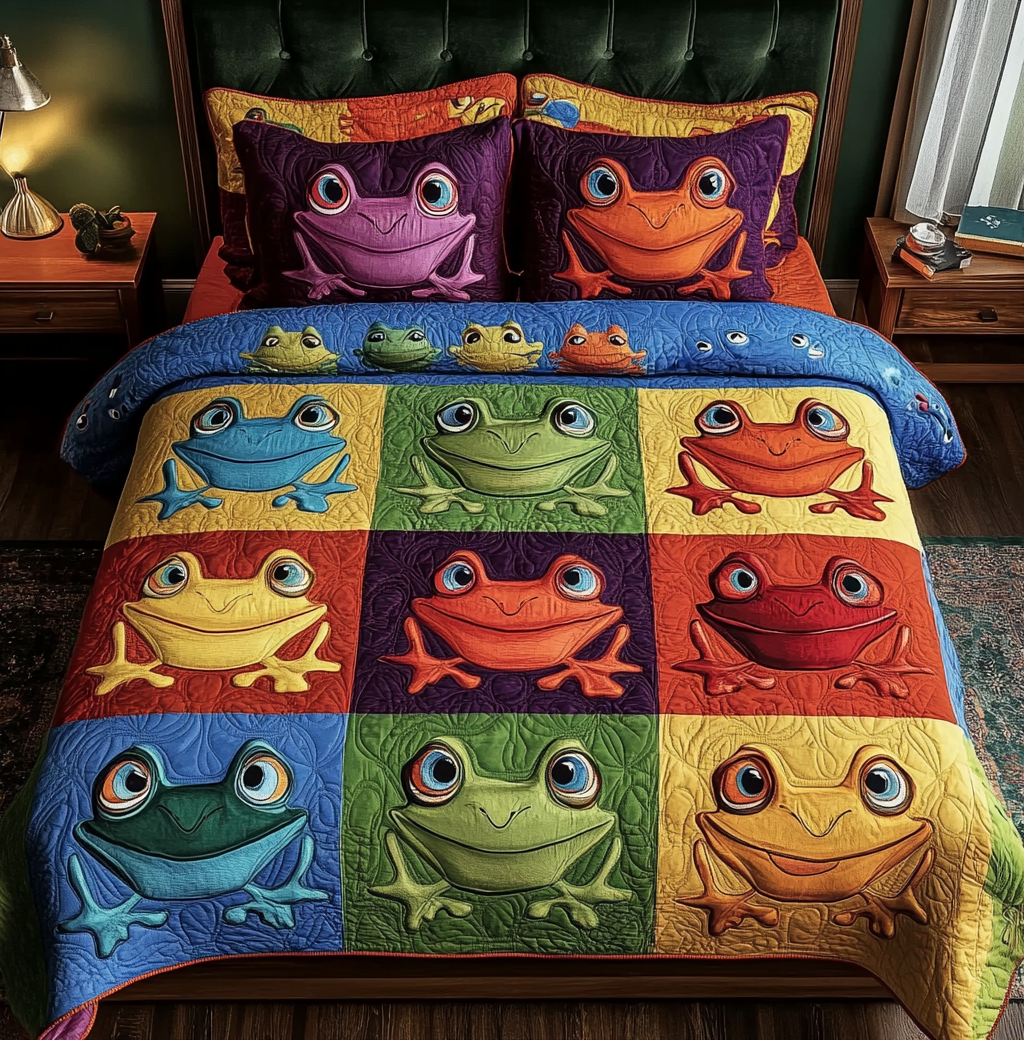 Frog DAI040225186 Quilt Bedding Set