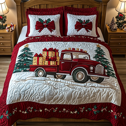 Christmas Truck TAI201124001 Quilt Bedding Set