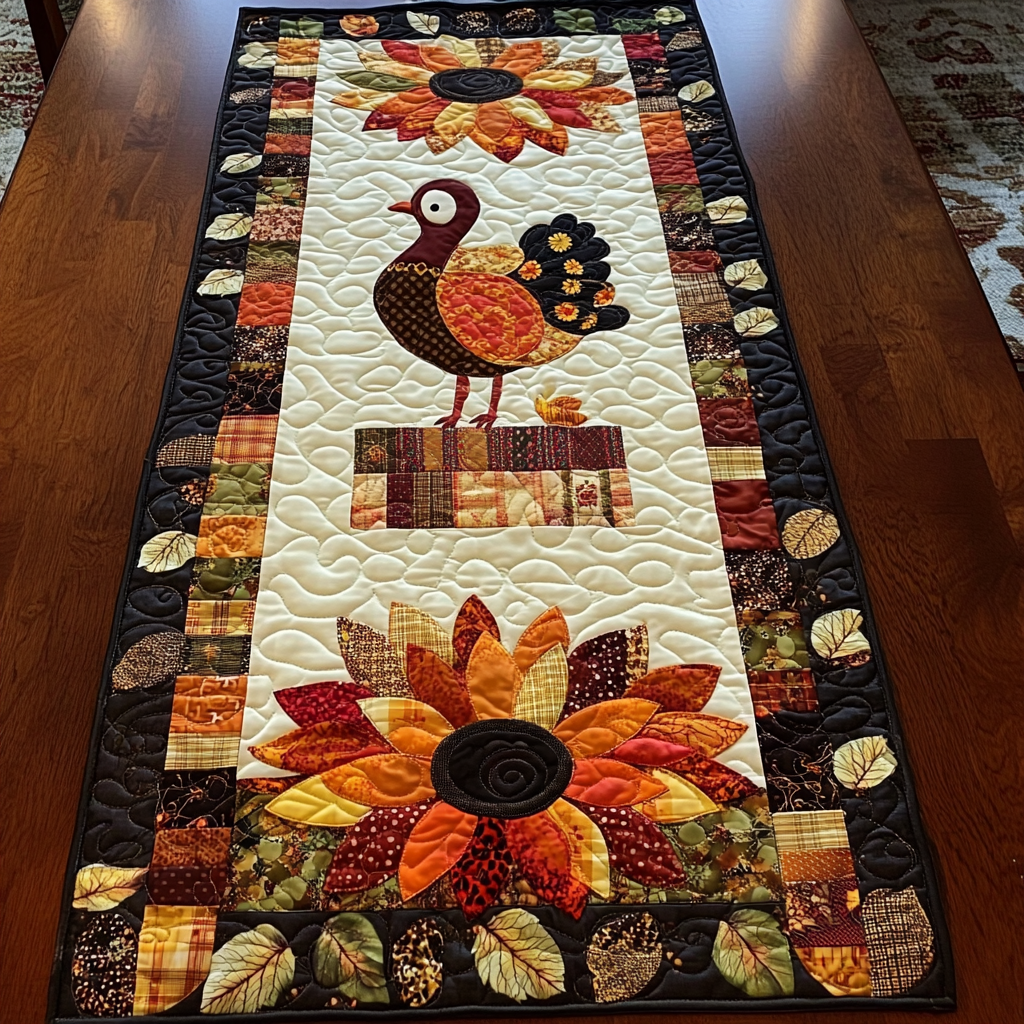 Autumn Turkey TAI041024330 Quilted Table Runner