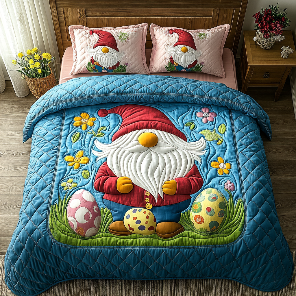 Easter Gnome DAI090125054 Quilt Bedding Set