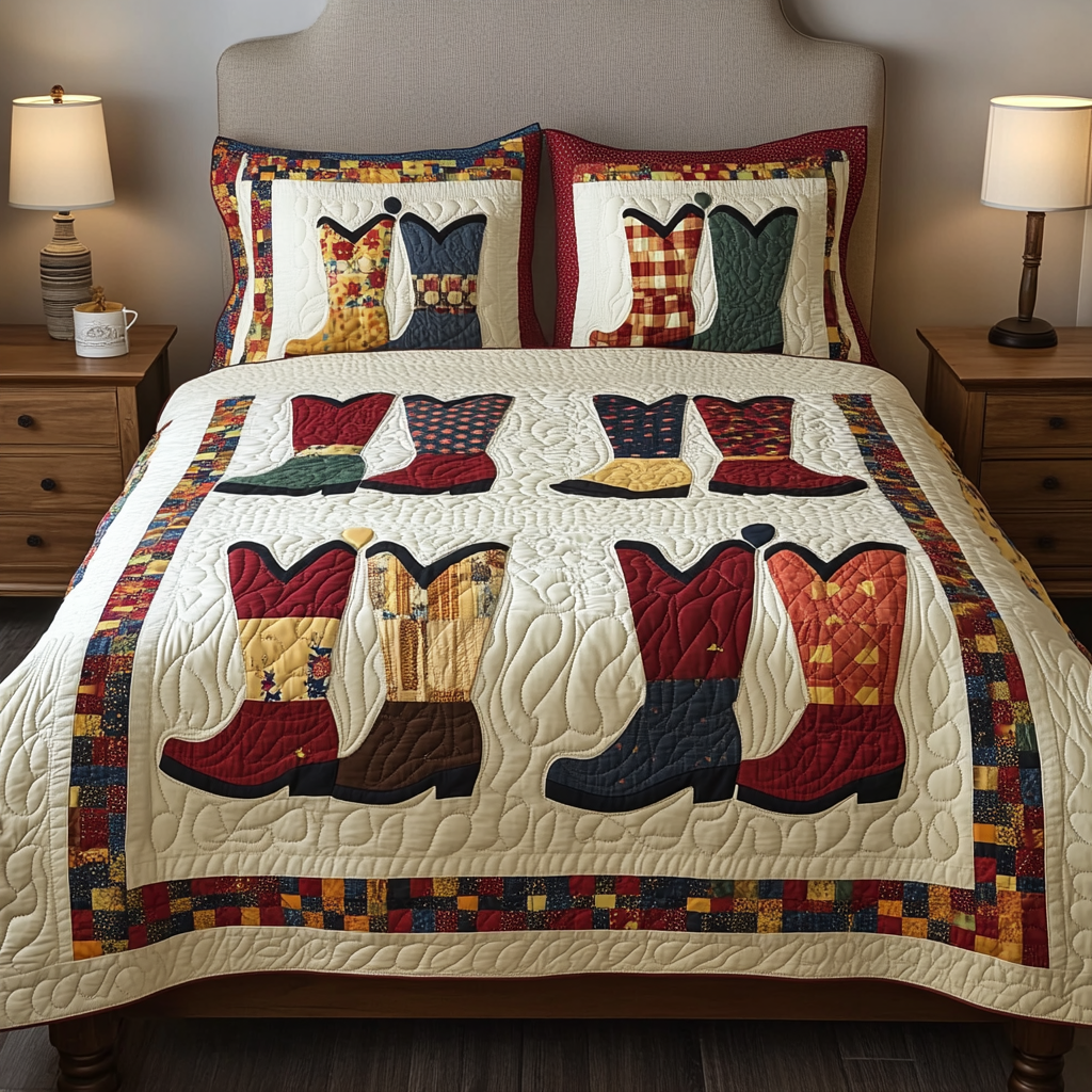 Cowboy Boots DAI280824257 Quilt Bedding Set