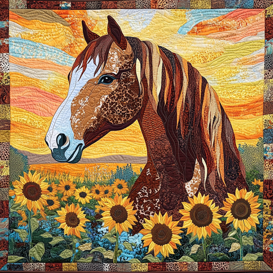 Sunflower Horse DAI110225035 Quilt Blanket