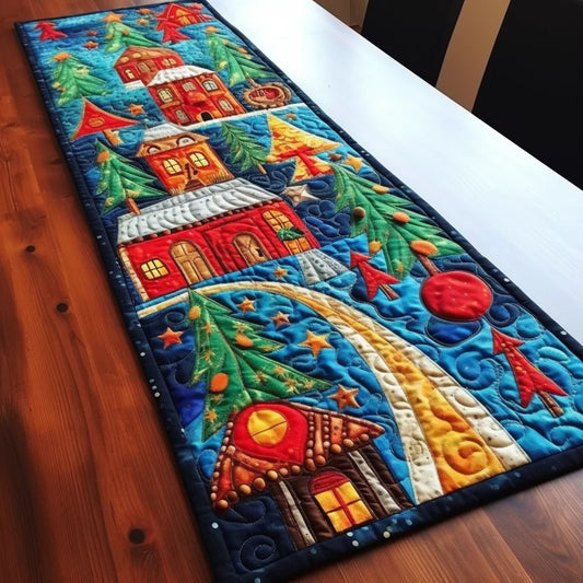 Christmas Village TAI260224271 Quilted Table Runner