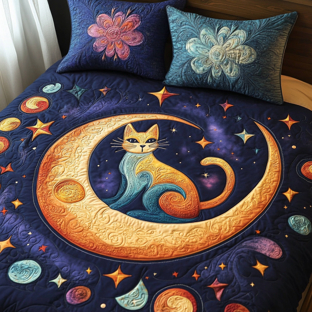 Celestial Cat DAI301224224 Quilt Bedding Set